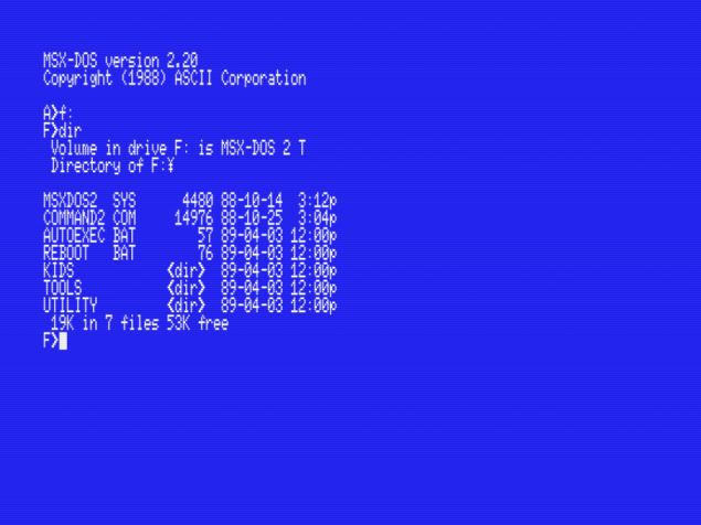 MSX-DOS2_TOOLS_directories