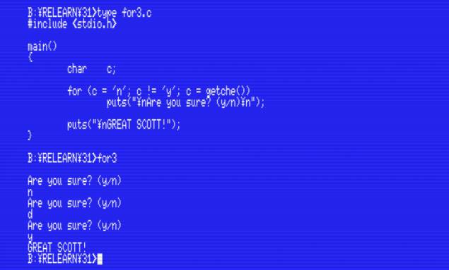 Pester the user until he replies 'y'. (Click to enlarge)