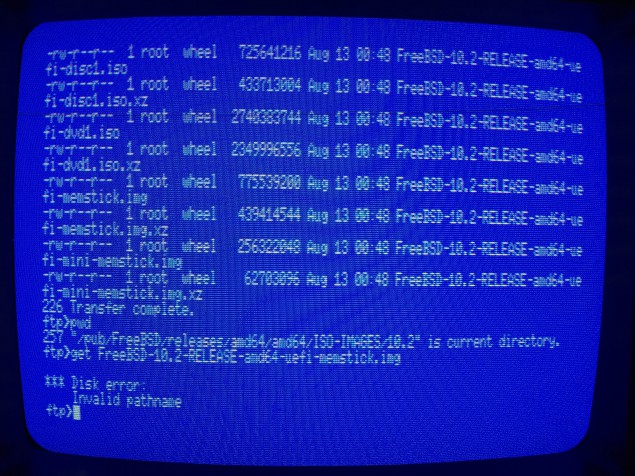 FTP.COM aborts a download because the remote filename is not in 8.3 format. (Click to enlarge)