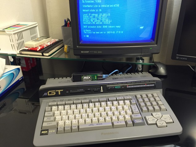 Tecnobytes' MSX Ethernet on the FS-A1GT (click to enlarge)