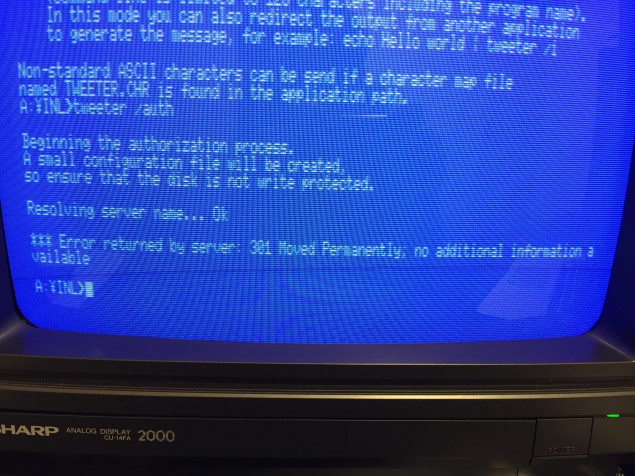 Twitter client for MSX doesn't work anymore (Click to enlarge)
