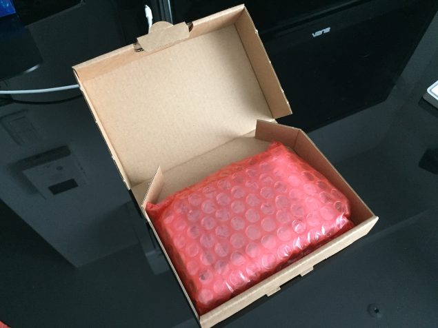 Bubble-wrap protecting the cartridge