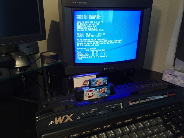 Successfully booting to MSX-DOS2 with the My ATA IDE and a 1MB mapper in an slot expander (click to enlarge)
